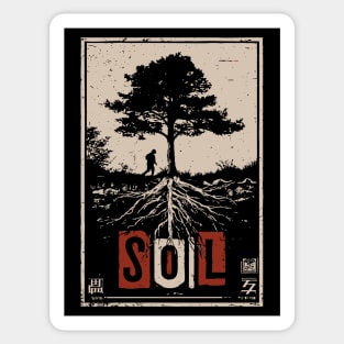 Soil and Tree Roots Poster - Vintage Nature Growth Artwork Sticker